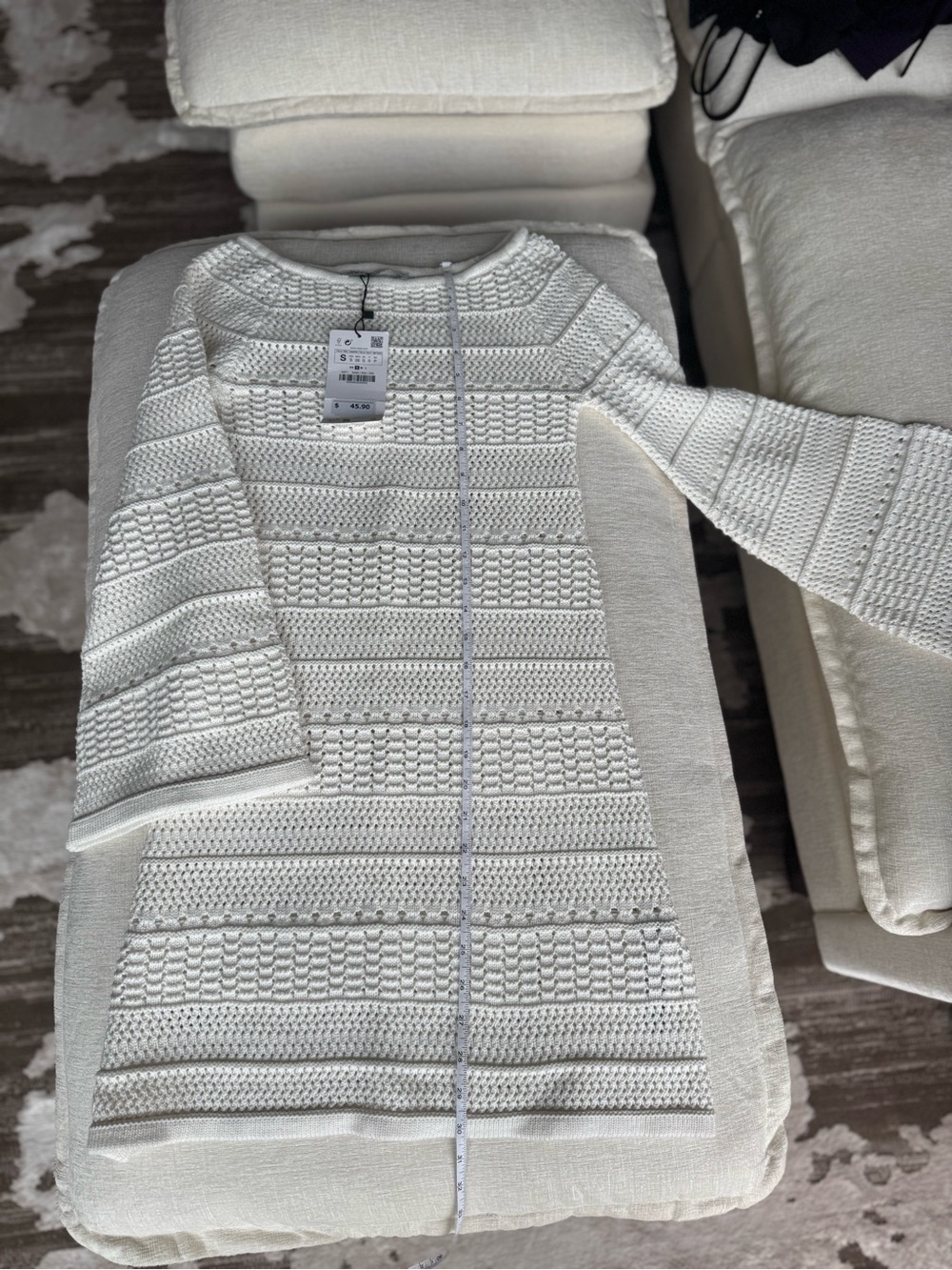ZARA Long Sleeve Crochet Dress